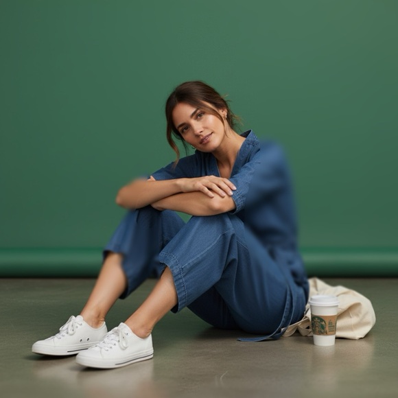 Cloth & Stone Blue Denim Jumpsuit - Picture 2 of 13